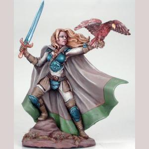 Female Ranger with Falcon and Long Sword