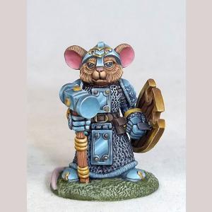 Mouse Cleric with Warhammer and Shield