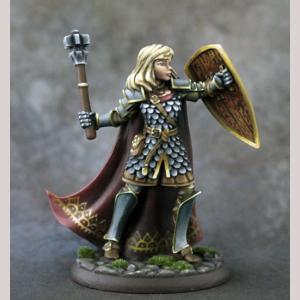 Female Cleric with Mace and Shield