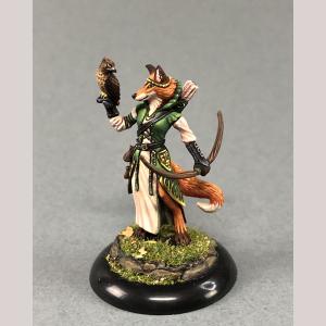 Female Kitsune Ranger with Bow and Falcon