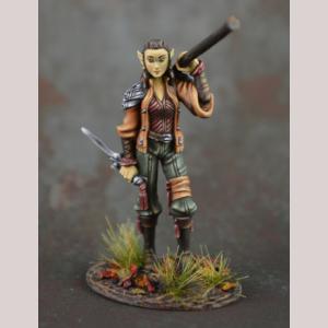 Female Planar Elf with Dagger and Bo Staff