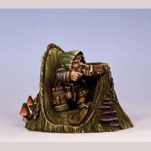 Halfling Sniper in Tree Stump